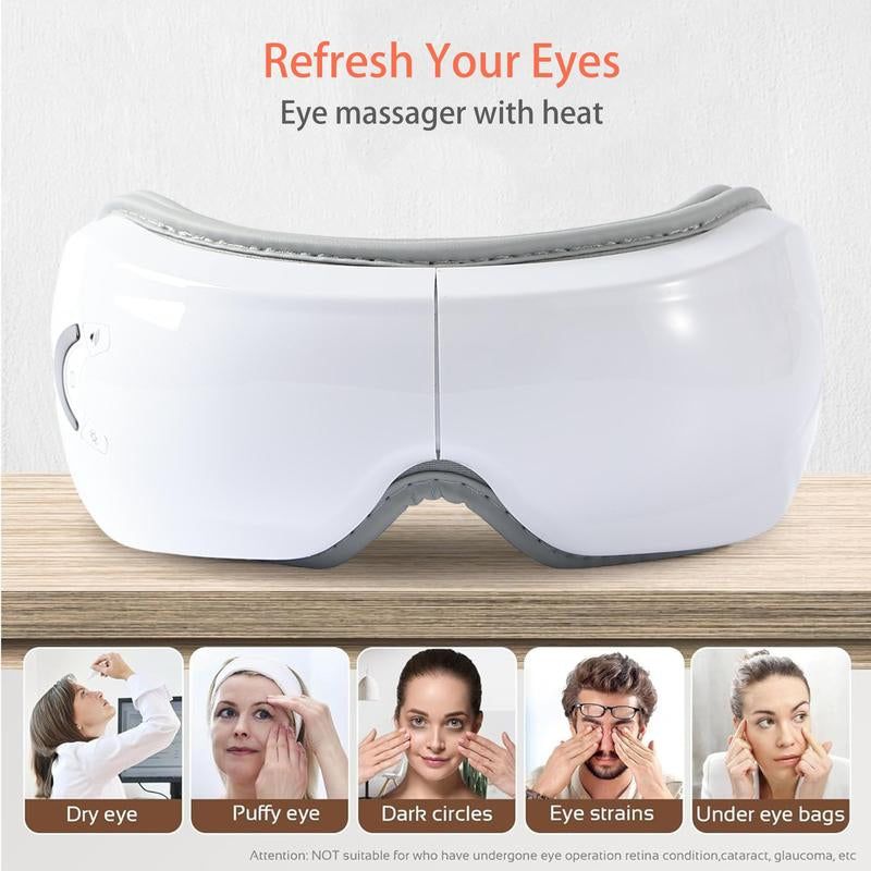 Rechargeable Electric Eye Massager, 1 Box Foldable Eye Massage Tool with 5 Modes for Christmas Gift, Portable Eye Care Instrument for Women & Men, Valentine'S Day Gift